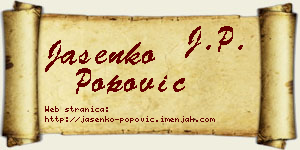 Jasenko Popović vizit kartica